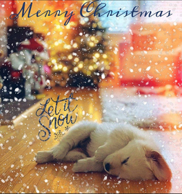 Let It Snow Dog Christmas Card