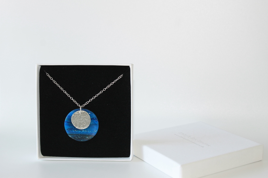 Circle with Sterling Silver Overlay Necklace
