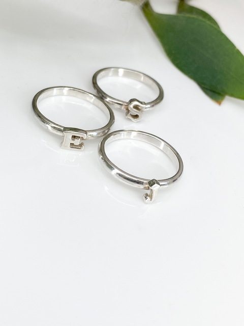 Sterling silver initial ring