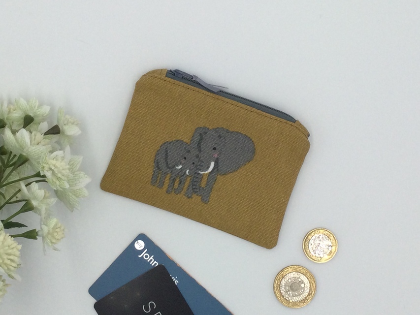 Elephant Coin Purse,  Zipped Card Holder