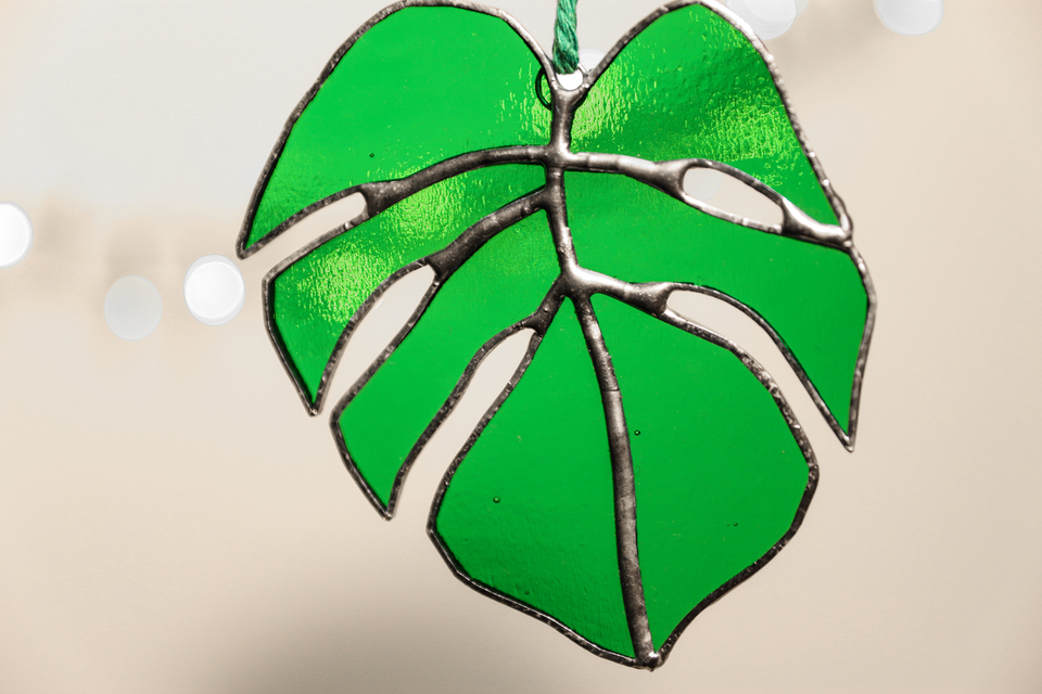 Monstera Stained Glass Sun Catcher