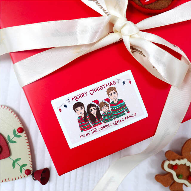 Personalised Family Christmas Gift Tag Stickers