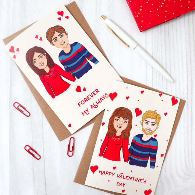 Personalised Couple Anniversary or Valentine's Day Cards