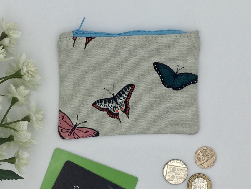 Butterflies Coin Purse, Zipped Card Holder
