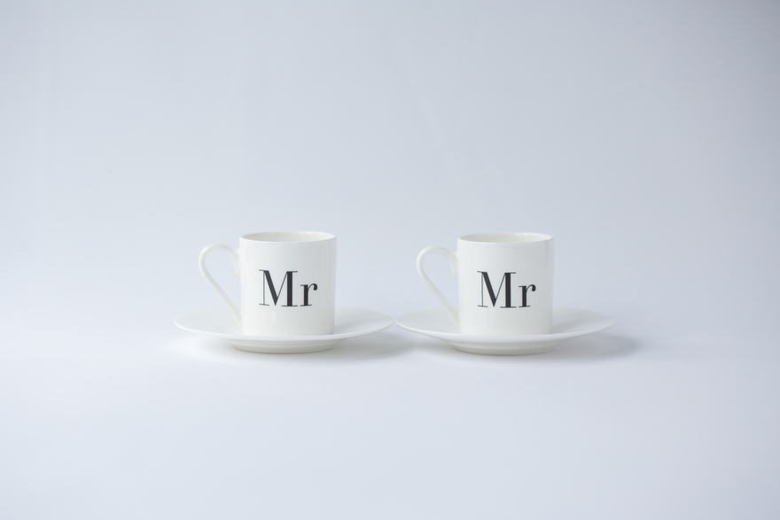 Mr and Mr Espresso Cup and Saucer Set