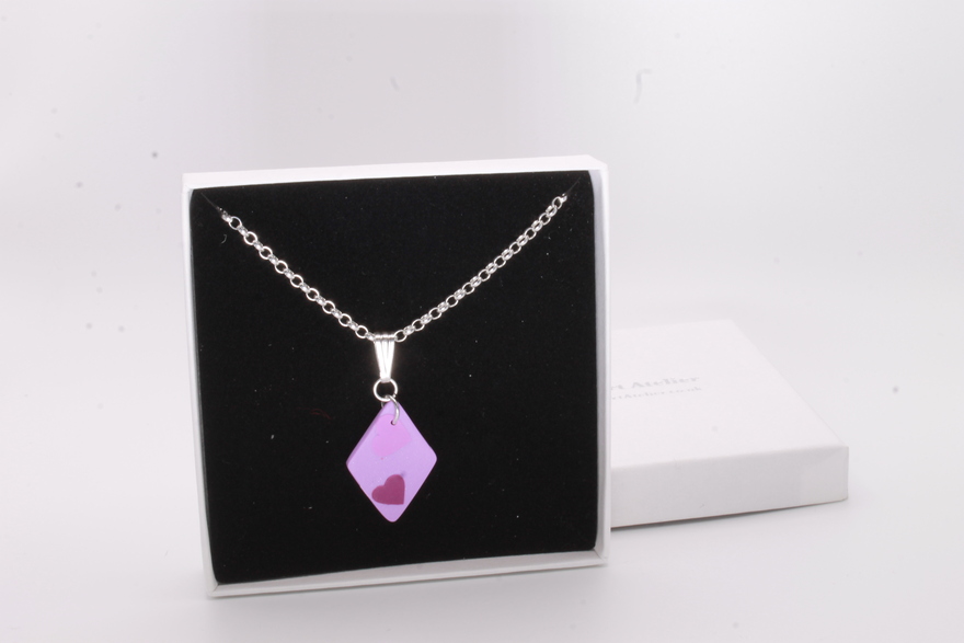 Diamond Shaped Drop with Sterling Silver Chain