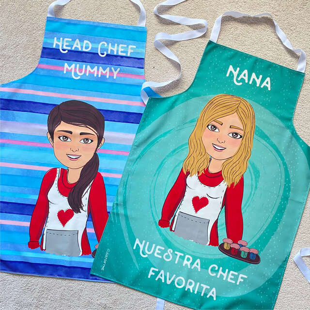 Cooking Apron with Customised Cartoon for Women