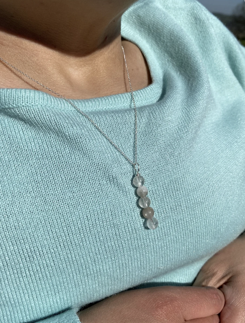 Clear quartz & moonstone necklace