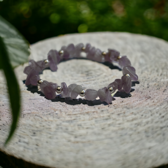 Lilac Cape Amethyst with Silver Gemstone Bracelet