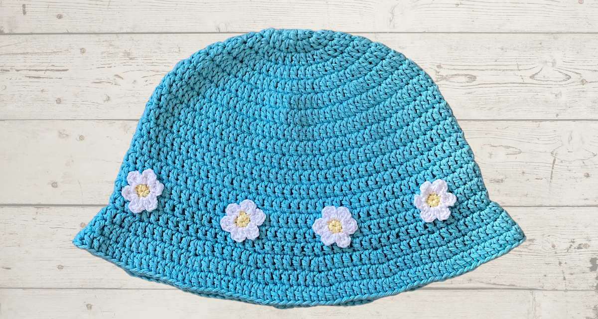 Daisy Crochet Bucket Hat - 100% Cotton