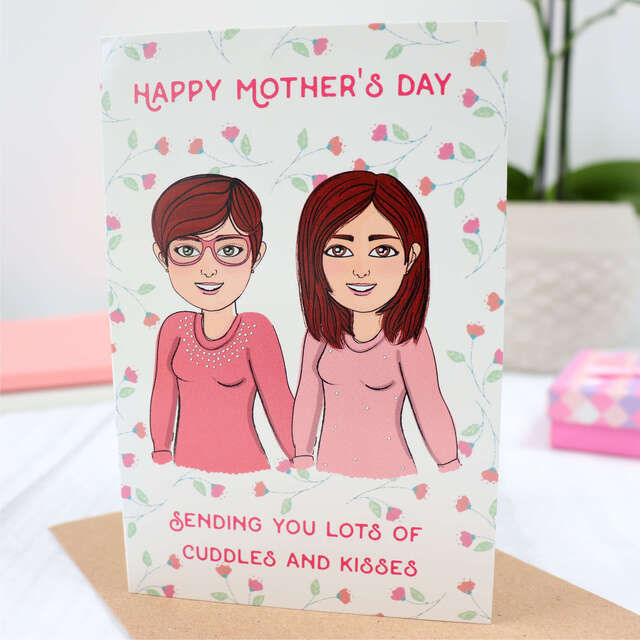 Personalised Mum and Daughter Card with Envelope