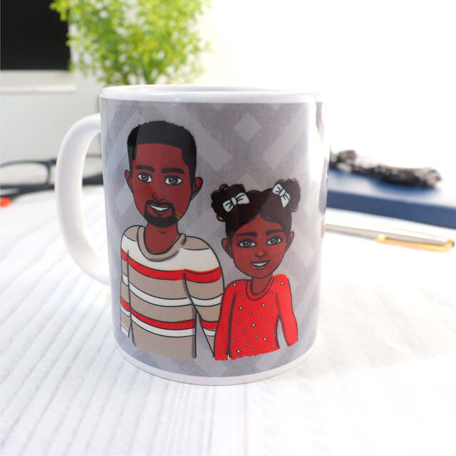 Personalised Dad and Children Cartoon Mug