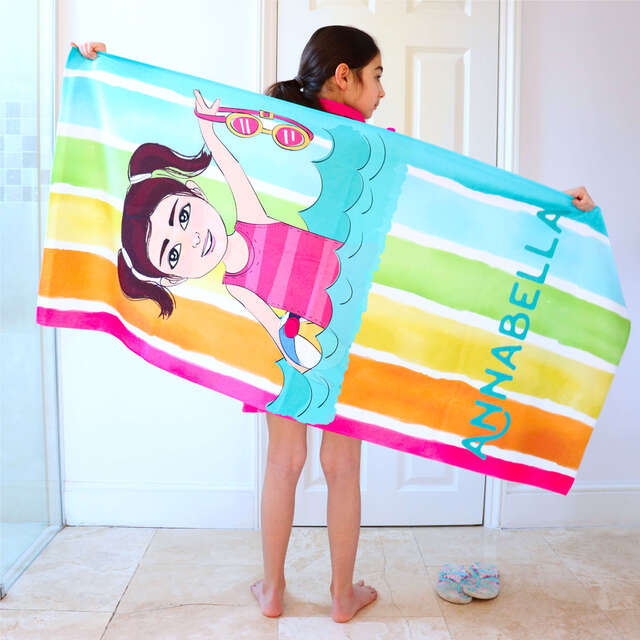 Children Beach Bath Towel Personalised